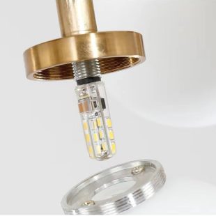 Alternative view of Đèn chùm thủy tinh hiện đại LED G4 bóng trắng đục cao cấp trang trí phòng khách phong cách Bắc Âu Nordic D60cm D75cm DTT-DC039E