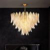 Đèn chùm thủy tinh hình lá hiện đại LED E14 trang trí phòng ngủ phòng khách phòng bếp 60cm 80cm 100cm cao cấp DTT-DC1231 - Ảnh 2