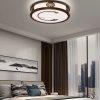 Đèn LED gắn trần viền gỗ mặt tròn Acrylic cao cấp trang trí biệt thự khách sạn nhà hàng kiểu dáng cổ điển D52cm DTT-YN1790 - Ảnh 3