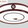 Đèn LED gắn trần viền gỗ mặt tròn Acrylic cao cấp trang trí biệt thự khách sạn nhà hàng kiểu dáng cổ điển D52cm DTT-YN7026 - Ảnh 2