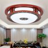 Đèn LED gắn trần viền gỗ mặt tròn Acrylic cao cấp trang trí biệt thự khách sạn nhà hàng kiểu dáng vintage cổ điển DTT-OPT2330 - Ảnh 2