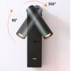 Đèn LED gắn tường đầu giường đọc sách phòng ngủ hiện đại xoay góc 350 độ có cổng sạc USB 3w góc chiếu 30 độ cao cấp DTT-DS-LCT115 - Ảnh 3