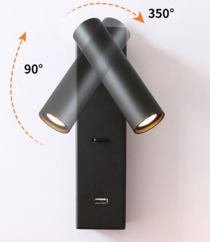 den led gan tuong dau giuong doc sach phong ngu hien dai xoay goc 350 do co cong sac usb 3w goc chieu 30 do cao cap dtt ds lct115 7