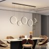 Đèn LED treo thả trần 5 vòng 6 vòng cao cấp trang trí bàn đảo bếp quầy bar phong cách Bắc Âu tối giản hiện đại H150cm điều chỉnh vỏ đen DTT-BA2240 - Ảnh 2