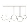 Đèn LED treo thả trần 5 vòng 6 vòng cao cấp trang trí bàn đảo bếp quầy bar phong cách Bắc Âu tối giản hiện đại H150cm điều chỉnh vỏ đen DTT-BA2240 - Ảnh 3