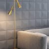 Đèn sàn phòng ngủ LED E27 dimmer điều chỉnh tăng giảm sáng tối chân đế đá cẩm thạch cao cấp trang trí kiểu dáng Bắc Âu hiện đại H154cm vỏ vàng DTT-YN6716F - Ảnh 2