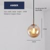 Đèn thả gắn trần LED chao thủy tinh tròn chiếu sáng trang trí bàn ăn Minimalist Bắc Âu hiện đại D15cm 20cm màu Amber DTT-F172 - Ảnh 3