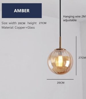 den tha gan tran led chao thuy tinh tron chieu sang trang tri ban an minimalist bac au hien dai d15cm 20cm mau amber dtt f172 3