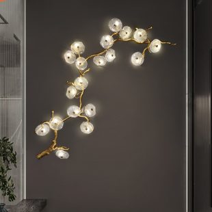 Alternative view of Đèn tường đồng LED G9 kiểu dáng lá sen thủy tinh trang trí khách sạn biệt thự phong cách Châu Âu hiện đại DTT-DT2978