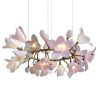 Đèn chùm gốm LED G9 hoa anh đào cao cấp chiếu sáng trang trí phòng ăn phòng khách phòng ngủ phong cách Bắc Âu hiện đại D60cm 80cm 100cm DTT-DC7038 - Ảnh 3
