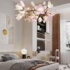 Đèn chùm gốm LED G9 hoa anh đào cao cấp chiếu sáng trang trí phòng ăn phòng khách phòng ngủ phong cách Bắc Âu hiện đại D60cm 80cm 100cm DTT-DC7038 - Ảnh 2