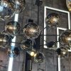 Đèn chùm thủy tinh hiện đại LED E27 12 bóng chao tròn màu xám khói cao cấp trang trí phòng khách phong cách Bắc Âu Nordic DTT-DC185X - Ảnh 2