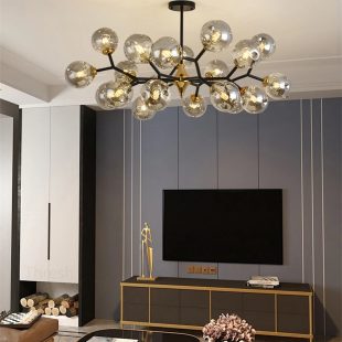Alternative view of Đèn chùm thủy tinh hiện đại LED E27 15 bóng cao cấp trang trí phòng khách phòng bếp phong cách Bắc Âu Nordic DTT-DC5211