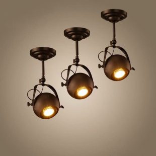 Alternative view of Đèn LED chiếu điểm chỉnh góc gắn trần E27 cao cấp trang trí phòng khách phòng ăn kiểu dáng vintage cổ điển vỏ đen DTT-SPL043