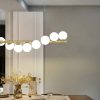 Đèn thả bàn ăn chao thủy tinh tròn bóng trắng mờ LED G9*9 trang trí bàn ăn bàn đảo bếp phong cách Nordic Bắc Âu hiện đại H150CM DTT-BA9221 - Ảnh 2