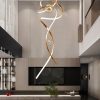 Đèn chùm treo trần thả cầu thang LED cao cấp trang trí nhà hàng khách sạn biệt thự hiện đại vỏ GOLD DTT-DC1812 - Ảnh 3