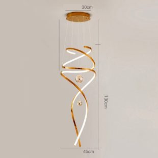 Alternative view of Đèn chùm treo trần thả cầu thang LED cao cấp trang trí nhà hàng khách sạn biệt thự hiện đại vỏ GOLD DTT-DC1812