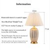 Đèn bàn đầu giường gốm sứ LED chụp vải xếp ly trang trí cao cấp DTT-DB-LD45 - Ảnh 3