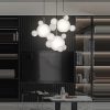 Đèn chùm treo trần thả bóng thủy tinh trắng đục D10cm D20cm LED E27 cao cấp trang trí phòng ngủ hiện đại DTT-DC078 - Ảnh 2
