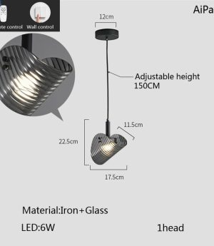 den tha treo tran dau giuong thuy tinh led cao cap trang tri phong ngu kieu dang toi gian bac au hien dai dtt dth9110 1