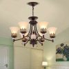 Đèn chùm cổ điển LED E27 chao thủy tinh cao cấp trang trí phòng ăn phong cách vintage Châu Âu DTT-DC-YN719 - Ảnh 2