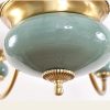 Đèn chùm gốm sứ chao thủy tinh cổ điển LED E27 cao cấp trang trí phòng ăn phong cách Châu Âu DTT-DC-DS8262 - Ảnh 3