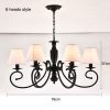 Đèn chùm treo trần chụp vải LED E14 cao cấp trang trí phòng khách kiểu dáng vintage Mỹ hiện đại DTT-DC8056 - Ảnh 3