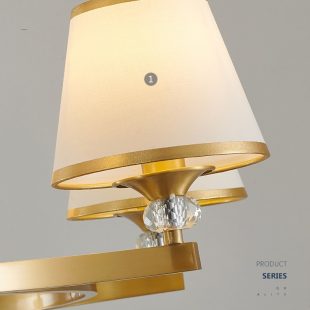 Alternative view of Đèn chùm treo trần chụp vải LED E14 trang trí phòng khách kiểu dáng Châu Âu đơn giản hiện đại cao cấp DTT-DC-D102