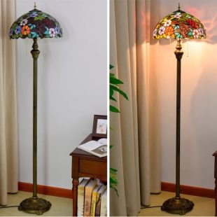 Alternative view of Đèn sàn đồng chao thủy tinh Tiffany LED E27 trang trí phòng khách kiểu dáng vintage Bắc Âu cổ điển DTT-DS71