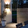 Đèn tường ngoài trời hắt tia 2 đầu hiện đại LED 6w 8w chống nước IP65 cao cấp DTT-YN814-BK - Ảnh 2
